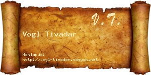 Vogl Tivadar névjegykártya