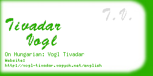 tivadar vogl business card